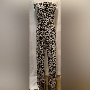 Veronica M Black and White Patterned Jumpsuit